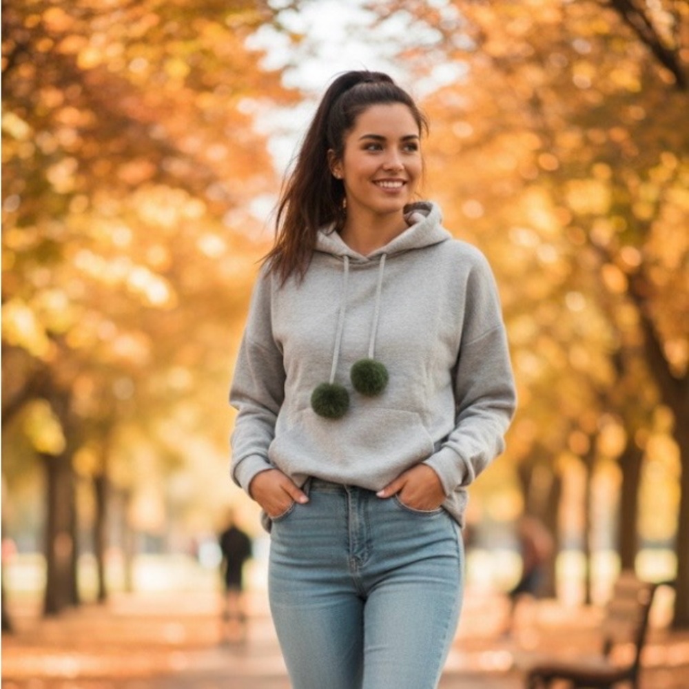 Catherine Malandrino Woman’s XS Hoodie Gray Pull Over Sweater